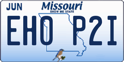 MO license plate EH0P2I