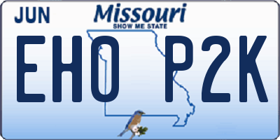 MO license plate EH0P2K