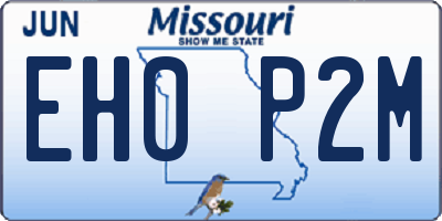 MO license plate EH0P2M