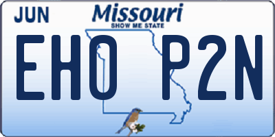 MO license plate EH0P2N