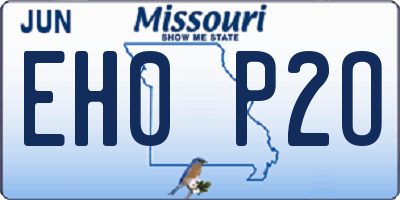 MO license plate EH0P2O