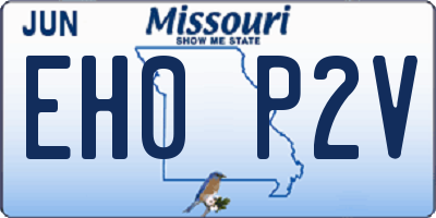 MO license plate EH0P2V