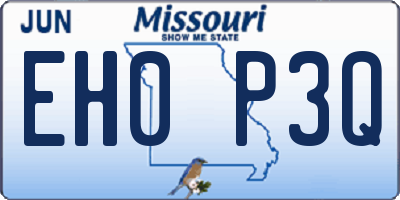 MO license plate EH0P3Q