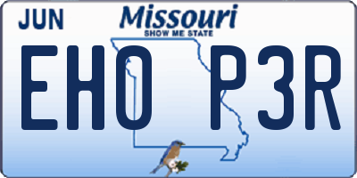 MO license plate EH0P3R
