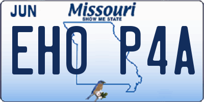 MO license plate EH0P4A