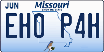 MO license plate EH0P4H
