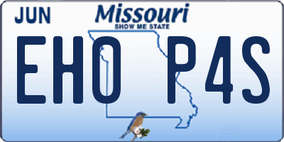 MO license plate EH0P4S
