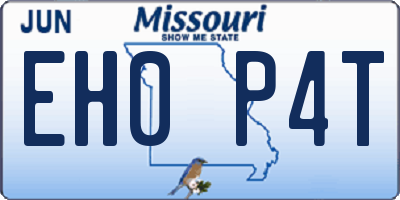 MO license plate EH0P4T
