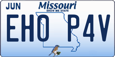MO license plate EH0P4V