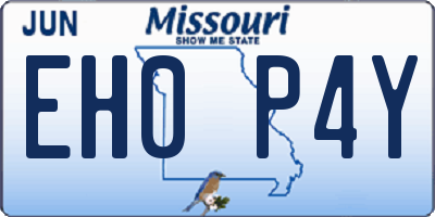 MO license plate EH0P4Y