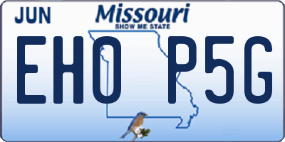 MO license plate EH0P5G