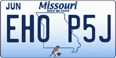MO license plate EH0P5J