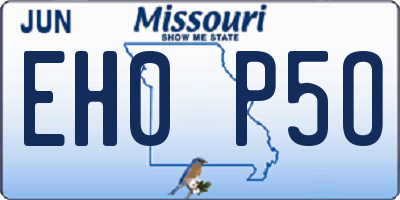 MO license plate EH0P5O