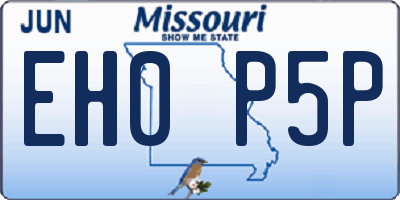 MO license plate EH0P5P