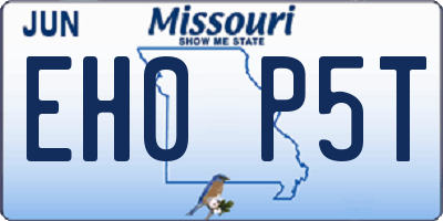MO license plate EH0P5T