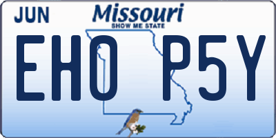 MO license plate EH0P5Y