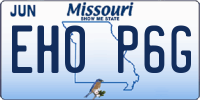 MO license plate EH0P6G