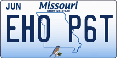 MO license plate EH0P6T