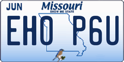 MO license plate EH0P6U