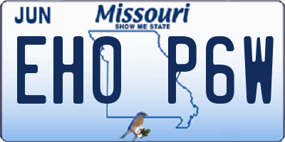 MO license plate EH0P6W