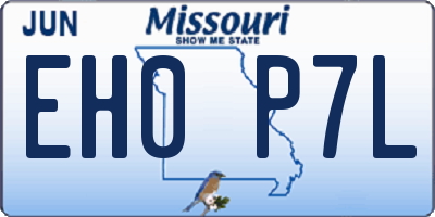 MO license plate EH0P7L