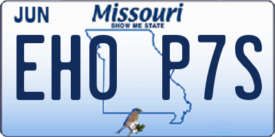 MO license plate EH0P7S