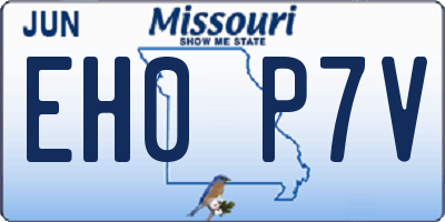 MO license plate EH0P7V