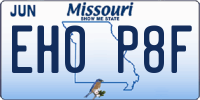 MO license plate EH0P8F