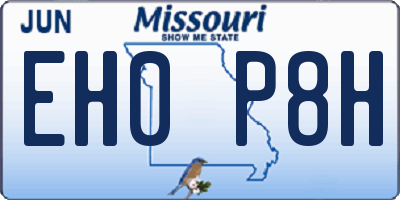 MO license plate EH0P8H