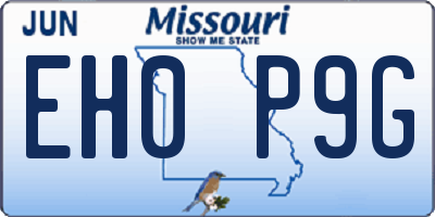 MO license plate EH0P9G