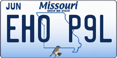 MO license plate EH0P9L