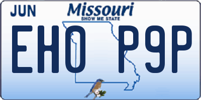MO license plate EH0P9P