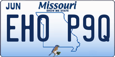 MO license plate EH0P9Q