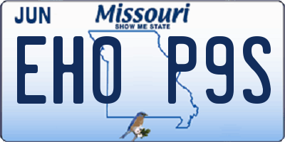 MO license plate EH0P9S