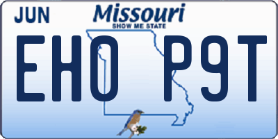 MO license plate EH0P9T