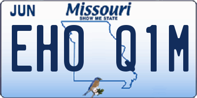 MO license plate EH0Q1M
