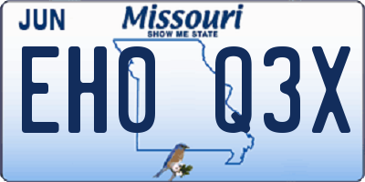 MO license plate EH0Q3X