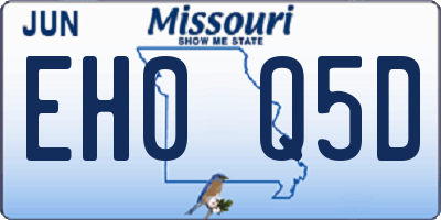 MO license plate EH0Q5D