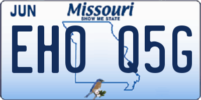 MO license plate EH0Q5G