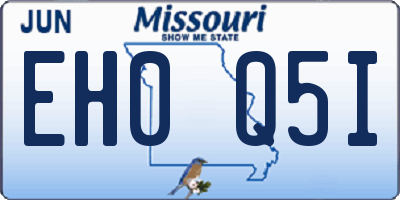 MO license plate EH0Q5I