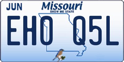 MO license plate EH0Q5L