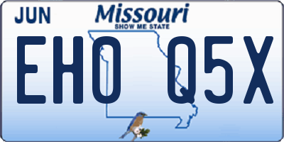 MO license plate EH0Q5X