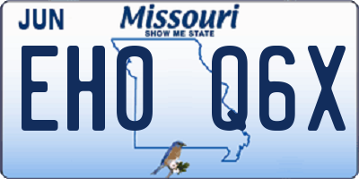 MO license plate EH0Q6X
