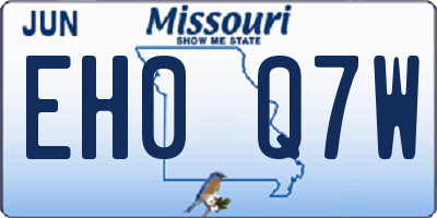 MO license plate EH0Q7W