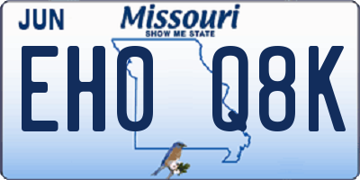 MO license plate EH0Q8K