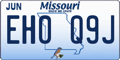 MO license plate EH0Q9J