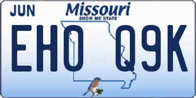 MO license plate EH0Q9K