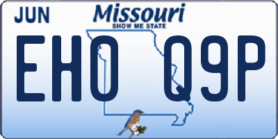MO license plate EH0Q9P