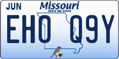 MO license plate EH0Q9Y