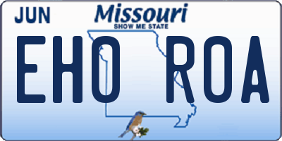 MO license plate EH0R0A
